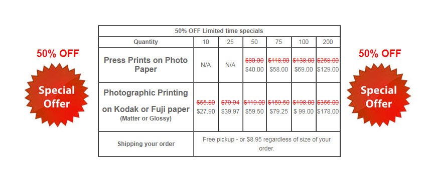 headshot print specials